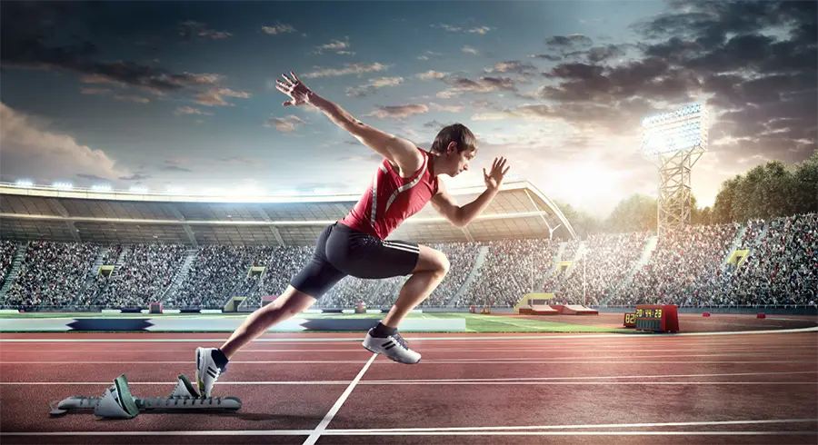 athlete sprinting